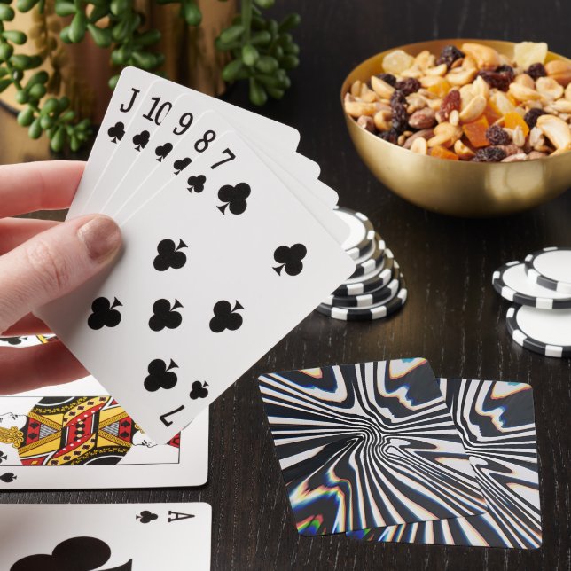 Förvrängd Linje Konst Prismatisk Glitch Casinokort (På plats)