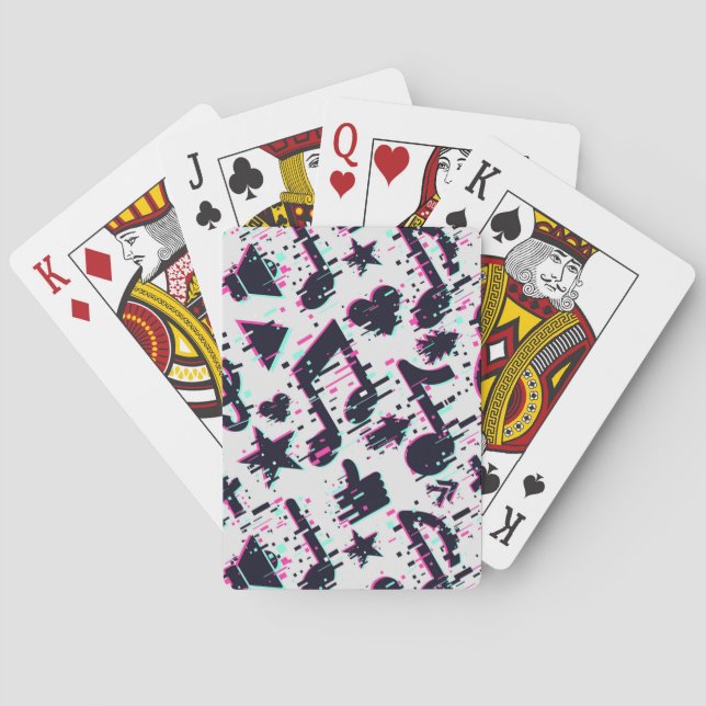 Förvrängd Musik noter & Hearts Mönster Casinokort (Baksidan)