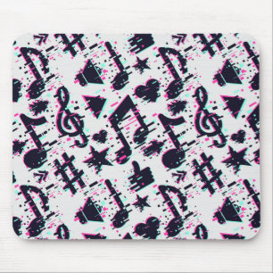 Förvrängd Musik noter & Hearts Mönster Musmatta