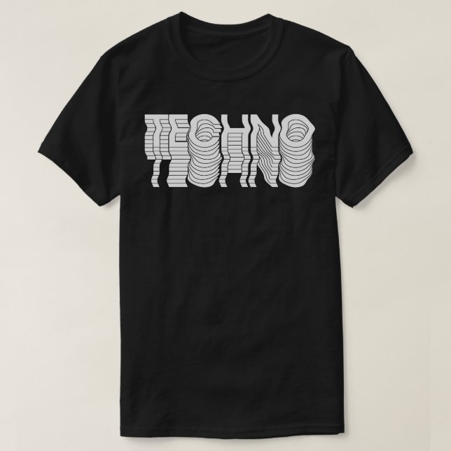 Förvrängd techno t shirt (Design framsida)