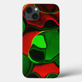 Förvrängda och främmande former, rött och grönt fä