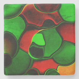 Förvrängda och främmande former, rött och grönt fä stenunderlägg