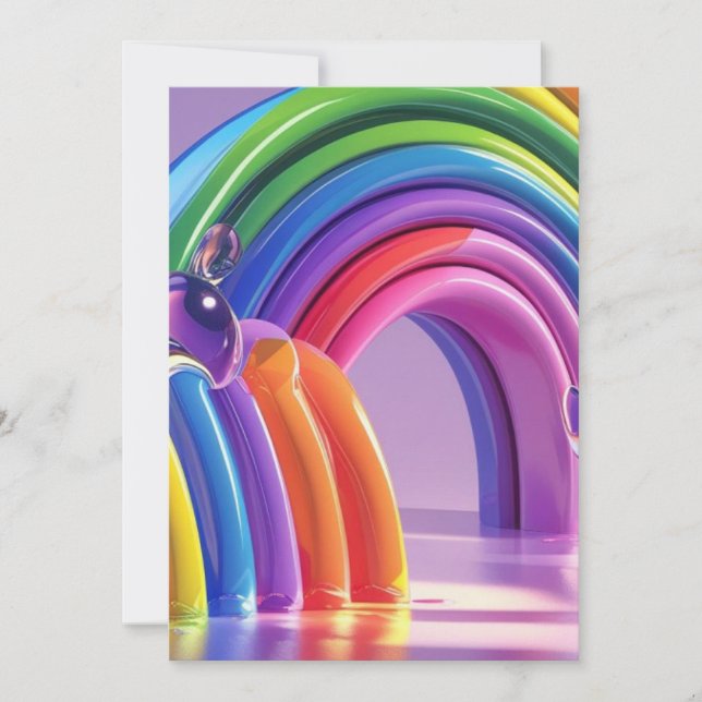 Förvrängda regnbågar inbjudningar (Framsida)