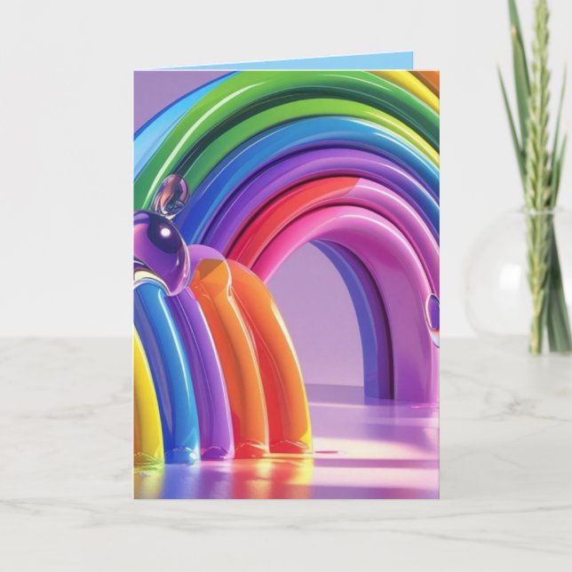 Förvrängda regnbågar kort (Framsida)
