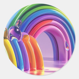 Förvrängda regnbågar runt klistermärke