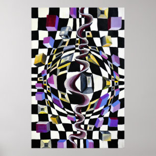 Förvrängning av utrymmet med perspektivbilder poster