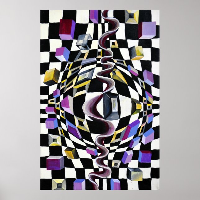 Förvrängning av utrymmet med perspektivbilder poster (Framsidan)