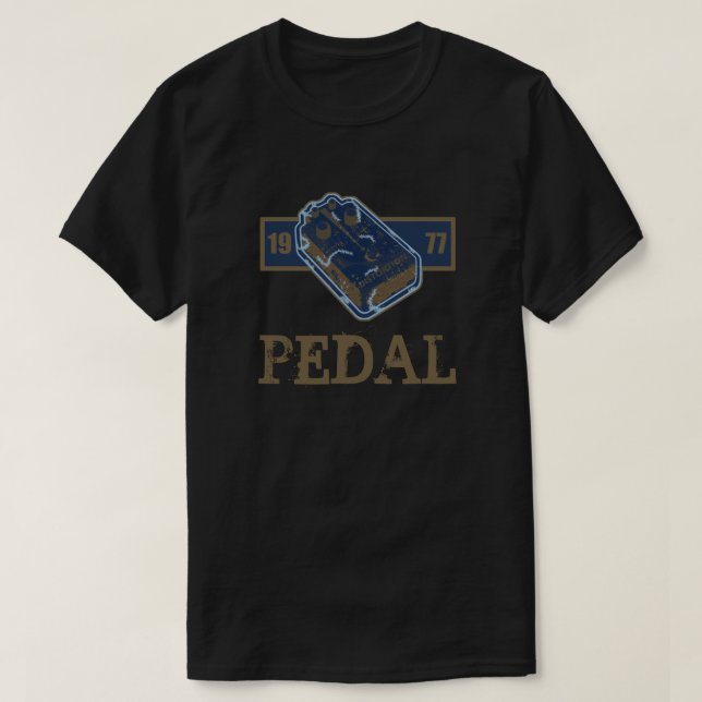 Förvrängning Pedal Blue/Guld 1977 T-shirt (Design framsida)