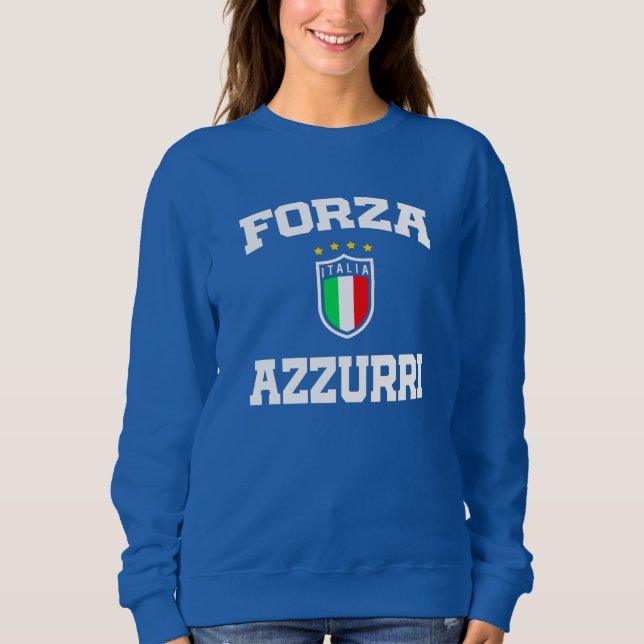 Forza Azzurri Italia Jersey 2021 Football Funs T-S T Shirt (Framsida)