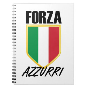 Forza Azzurri Italien Flagga Soccer Anteckningsbok