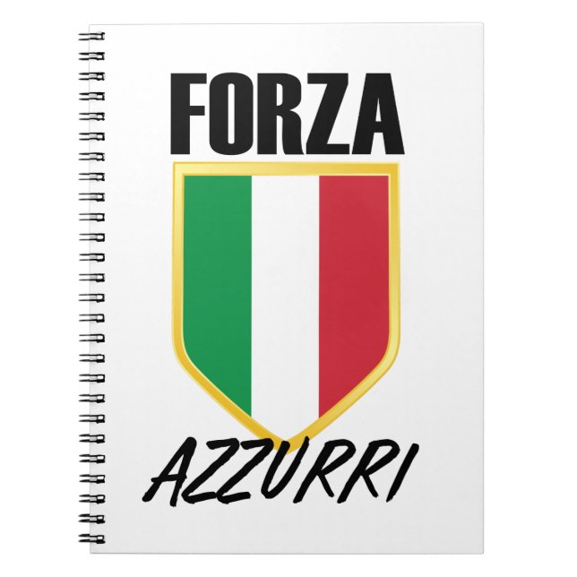 Forza Azzurri Italien Flagga Soccer Anteckningsbok (Framsidan)