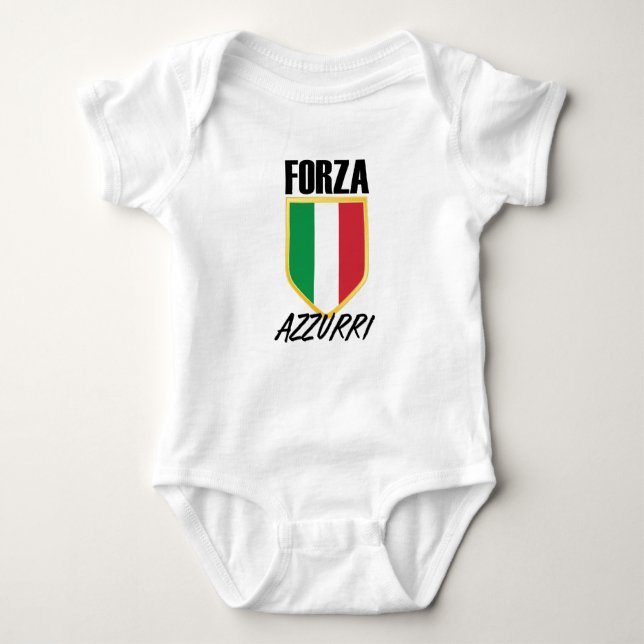 Forza Azzurri Italien Flagga Soccer T Shirt (Framsida)