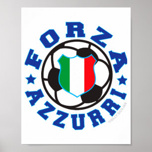 Forza Azzurri Kids italiensk fotbollströja Poster