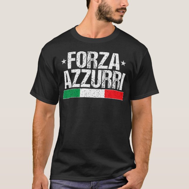 Forza Azzurri Vintage T Shirt (Framsida)