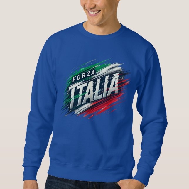 Forza Italia-design med dynamisk effekt Lång Ärmad Tröja (Framsida)