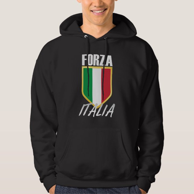 Forza Italia Italia Italia Flagga Soccer Hoodie (Framsida)