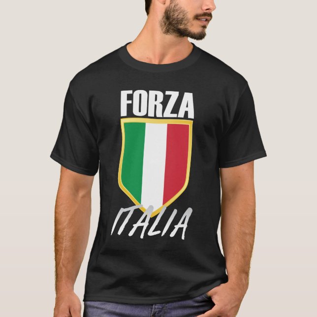Forza Italia Italia Italia Flagga Soccer T Shirt (Framsida)
