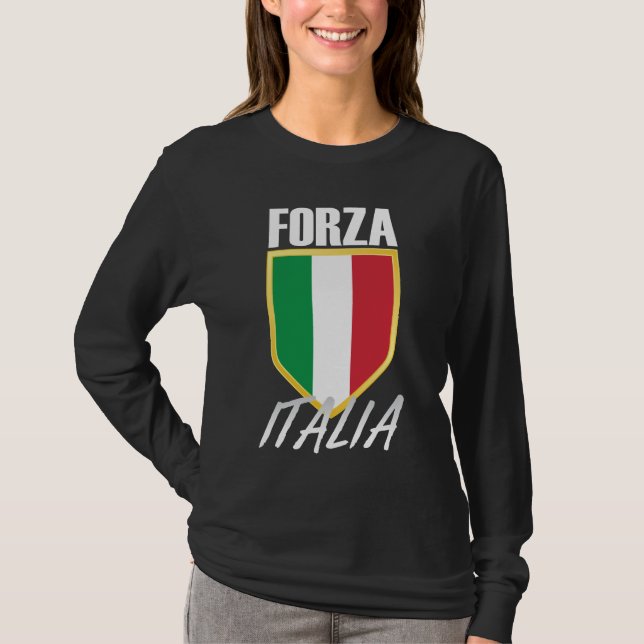 Forza Italia Italia Italia Flagga Soccer T Shirt (Framsida)