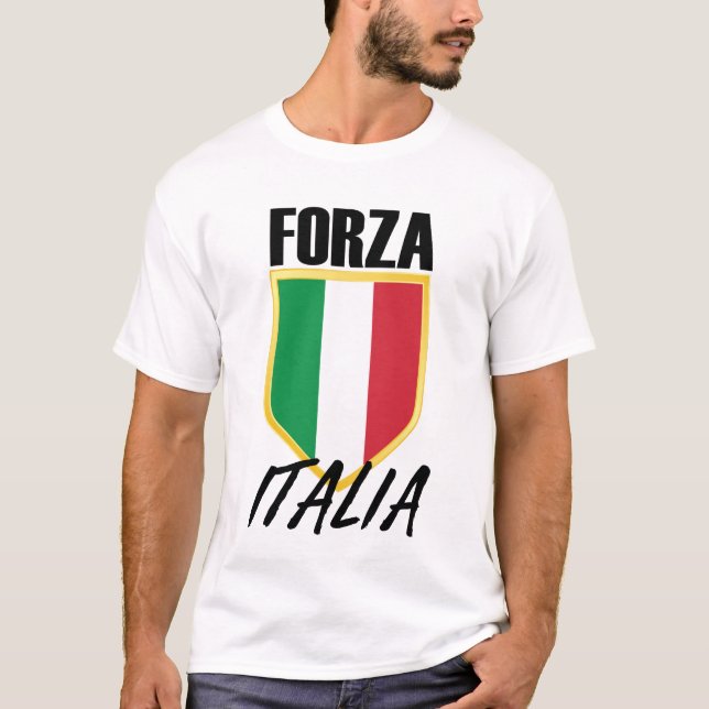 Forza Italia Italien Flagga Ocer T Shirt (Framsida)