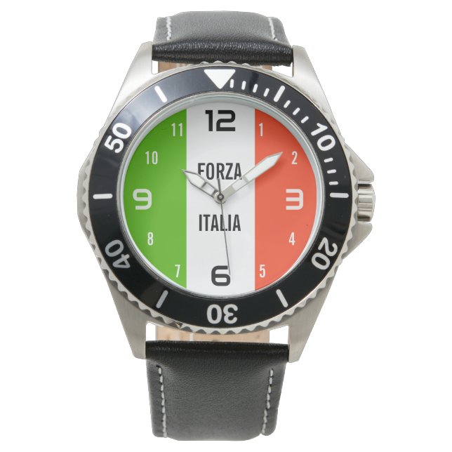 Forza Italia – Italienska flaggan Armbandsur (Framsida)