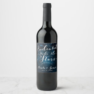 FÖRZAHRAD UNDER STJÄRNORNA Stjärnblå vin Vinflaska Etikett