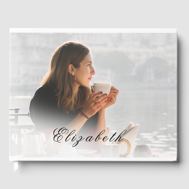 FoS (Funeral Memorial White Overlay Photo Simple) Gästböcker (Framsida)