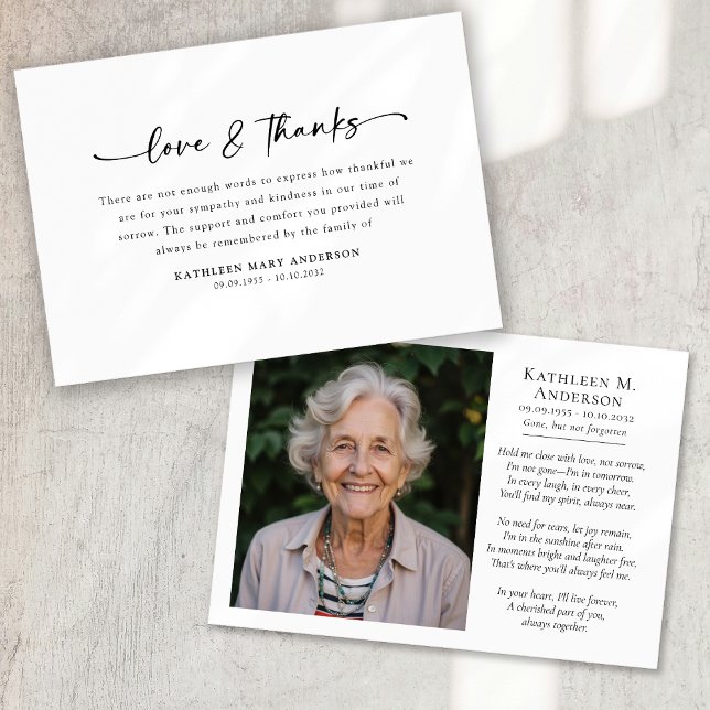 FoSimple Script Funeral Tack Kort (Skapare uppladdad)