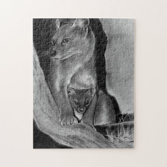 Fossa Katt och bebis pussel (Vertikal)