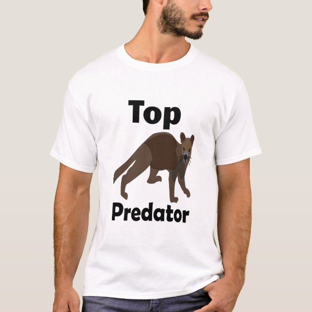 Fossa Madagaskar Rovdjur Predator T Shirt (Framsida)