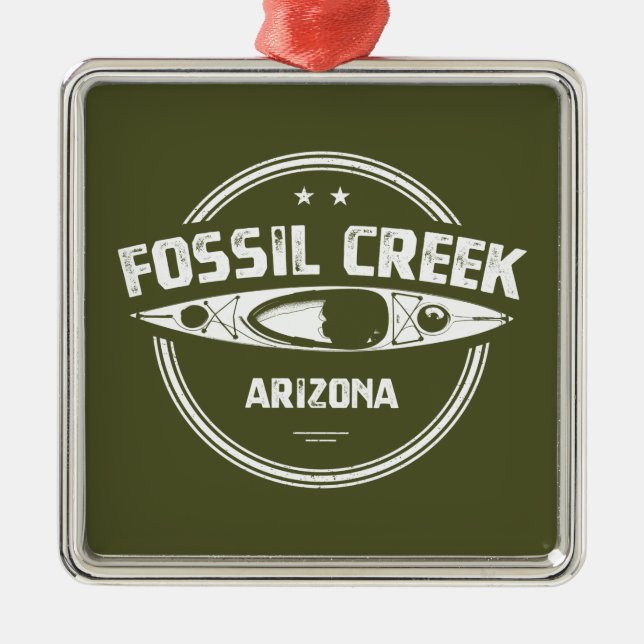Fossil Bäck Arizona Kayaking Julgransprydnad Metall (Framsidan)