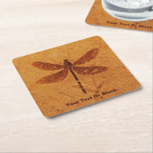 Fossil Dragonfly Underlägg Papper Kvadrat