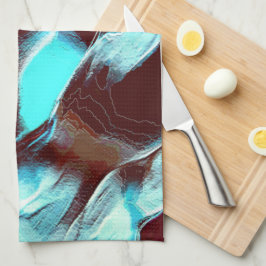 Fossil eller metall, i brun till cyangradient kökshandduk