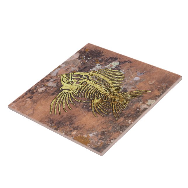 Fossil Fish Ceramic Tile Kakelplatta (Sidan)