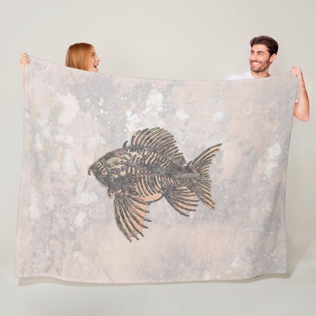 fossil fisk fleecefilt (På plats)