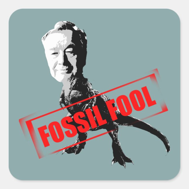Fossil Fool Fyrkantigt Klistermärke (Framsida)