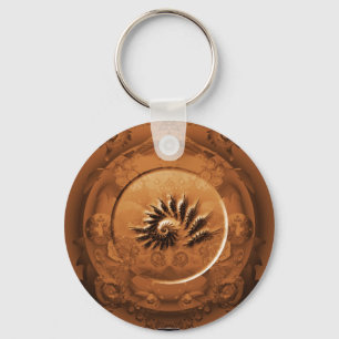 Fossil- fractalspegel nyckelring