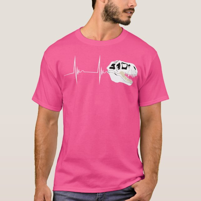 Fossil Heartslag Hunter Dino Skull Head T Shirt (Framsida)