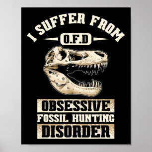 Fossil Hunting Dinosaur Bones Paleontolog Fossi Poster