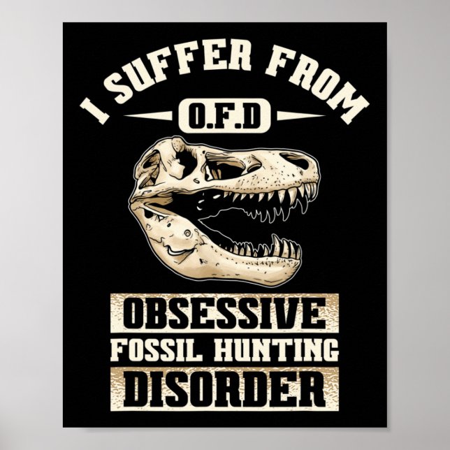 Fossil Hunting Dinosaur Bones Paleontolog Fossi Poster (Framsidan)