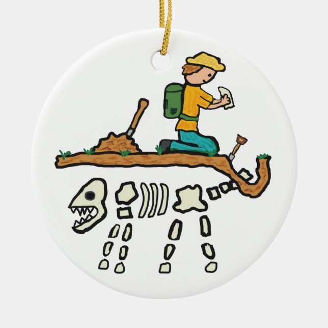 Fossil Hunting Julgransprydnad Keramik (Framsidan)