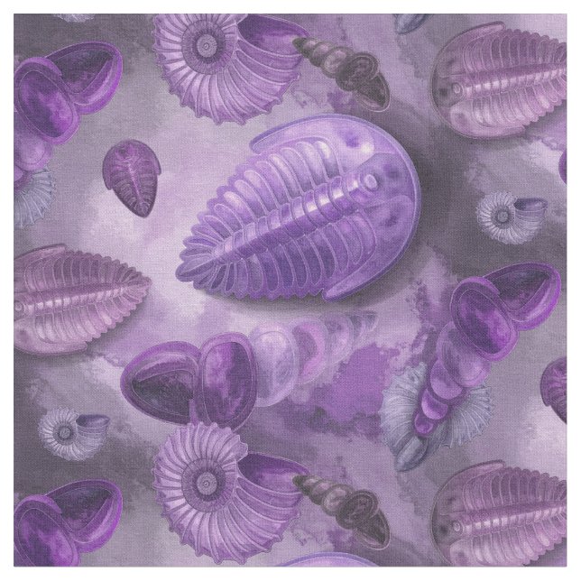 Fossil Lagrar - Stone struktur - (Lila) Tyg (Närbild)