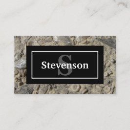 Fossil Limestone Sten med ditt namn och Monogram Visitkort