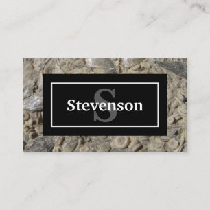 Fossil Limestone Sten med ditt namn och Monogram Visitkort