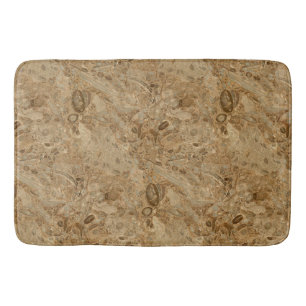 Fossil- Look för brun marmor Badrumsmatta