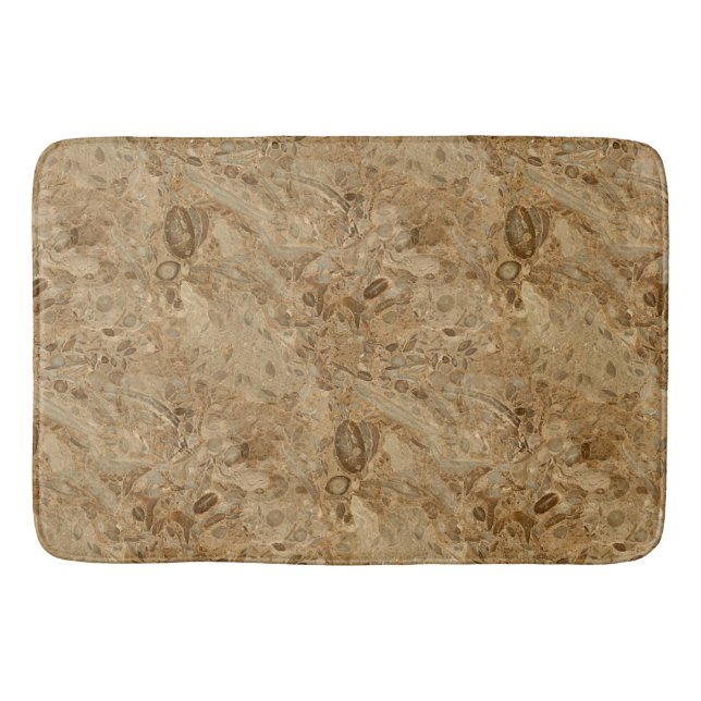 Fossil- Look för brun marmor Badrumsmatta (Framsidan)