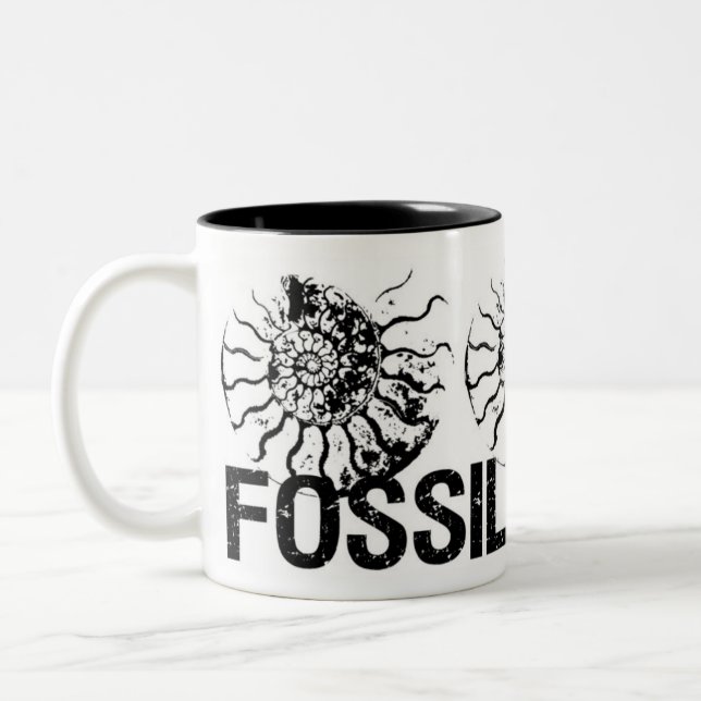 FOSSIL STEN Ammonit Två-Tonad Mugg (Vänster)