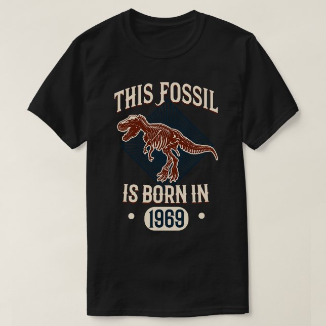 Fossil TRex Funny Birthday S T Shirt (Design framsida)