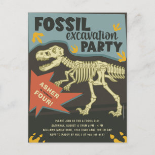 Fossil utgrävning Dinosaurie Födelsedagsfest Vykort