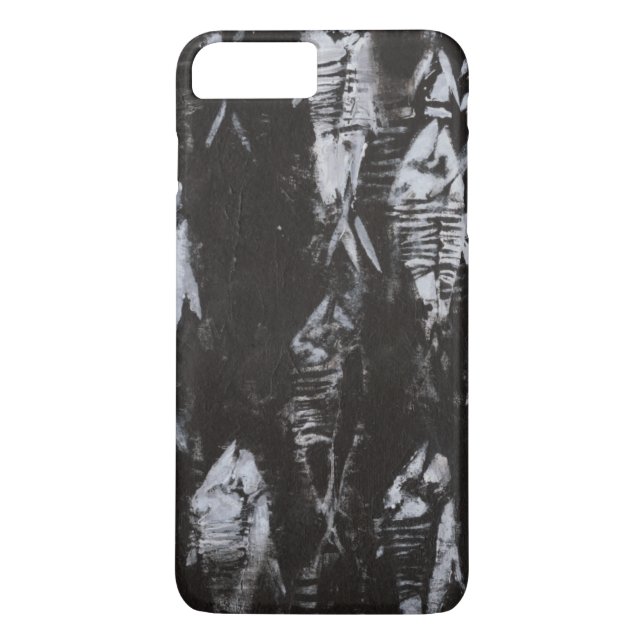 Fossil White Fish on Black Background Case-Mate iPhone Skal (Baksida)
