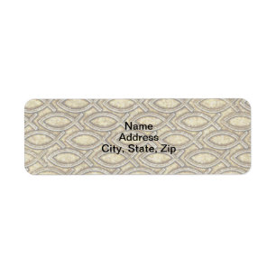 FOSSILISERAT JESUS FISK RETURADRESS ETIKETT